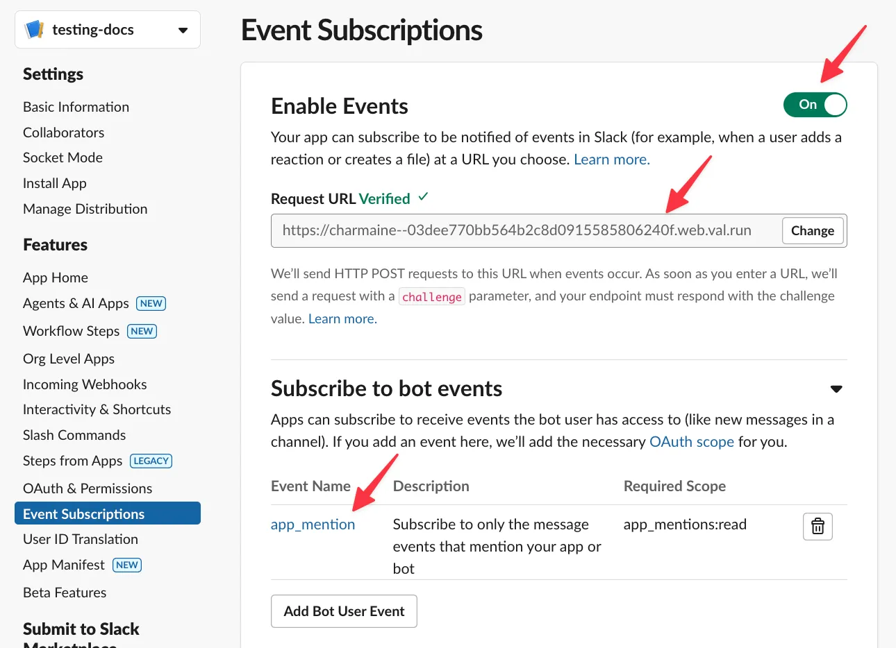 Event subscriptions